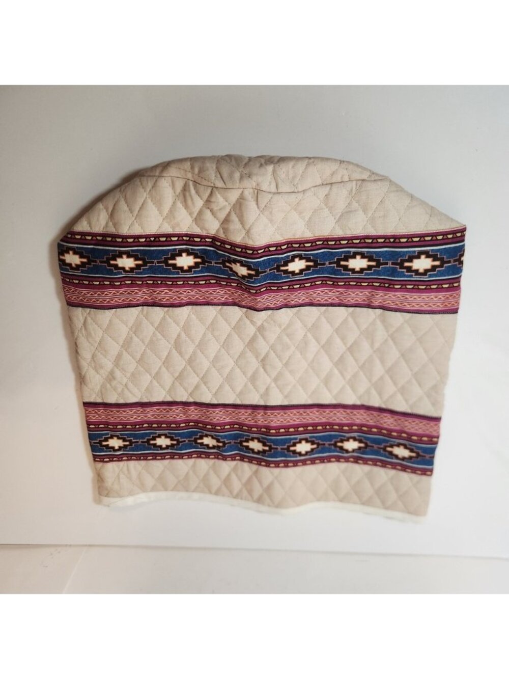 Handmade Southwestern Quilted water cooler cover Tan Burgundy Geometric